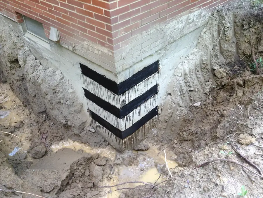 Exterior waterproofing at the foundation wall by Sferra Waterproofing